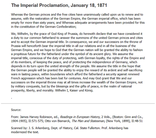 The Rise of Nationalism: German Unification