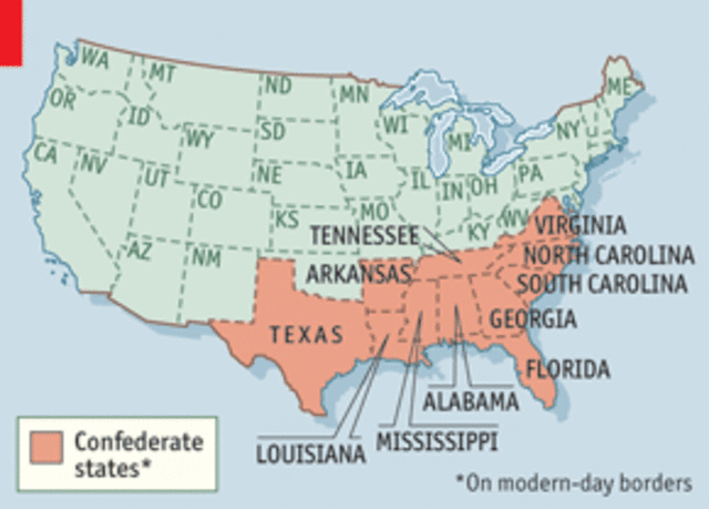 The South seceded From The U.S.A