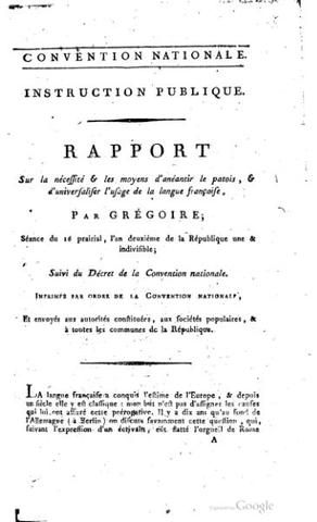 Patois in the French Nation-State