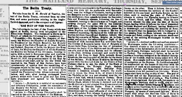 The Treaty of Berlin