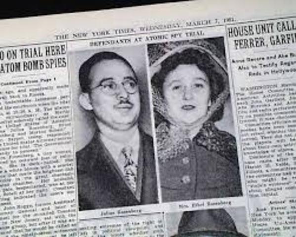 Julius & Ethel Rosenberg convicted of espionage against the US