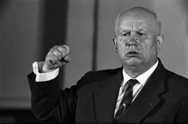 Nikita Krushchev gives speech