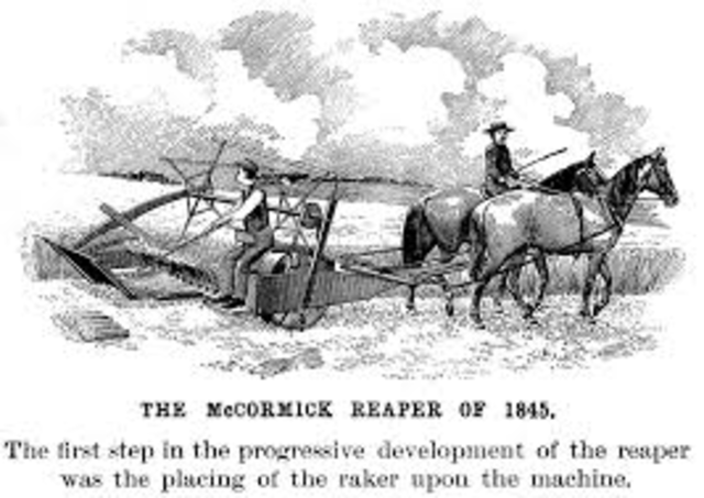 Cyrus Hall McCormick.invents the harvesting machine reaper