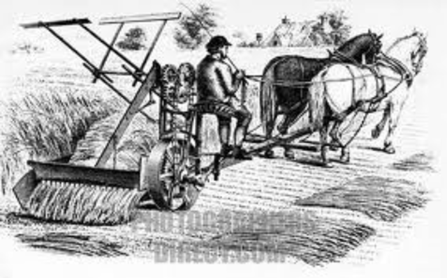 Cyrus McCormick invents the harvesting machine reaper
