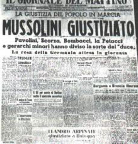 Mussolini was executed