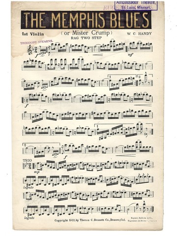 05- WC Handy first published sheet music with "Blues" notes