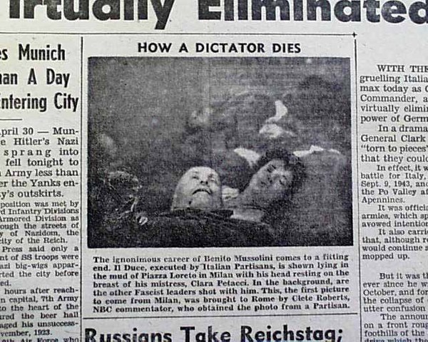 Mussolini was executed