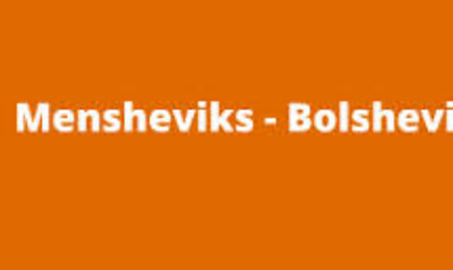 Russian Marxists split into Mensheviks & Bolsheviks