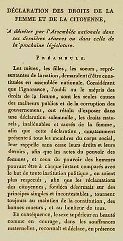 Social- The Declaration of the Rights of Women & the Female Citizen was published by Olympe de Gouge.
