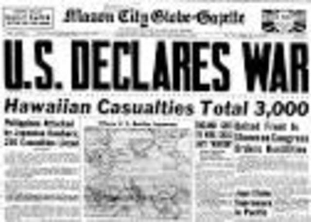 U.S declares war