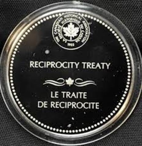 Reciprocity Treaty is signed with the U.S