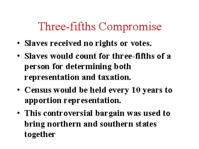 The three-fifths Compromise of 1858