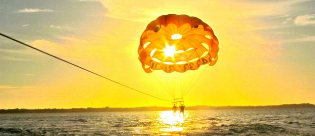 Parasailing over the Carribean