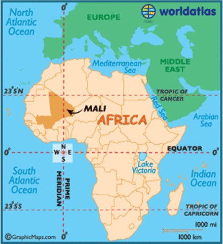 Mali apeared on the european map of Western Africa
