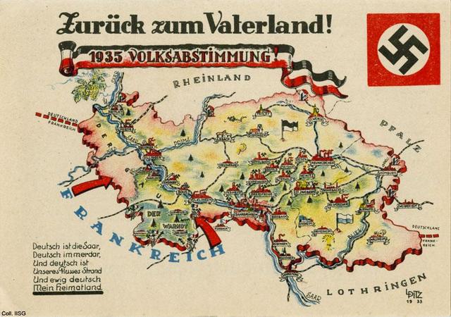 The Saar region votes to rejoin Germany