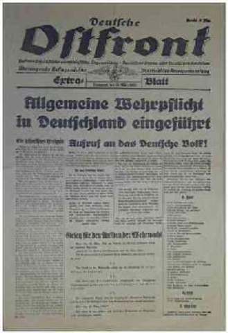 Hitler reintroduces conscription