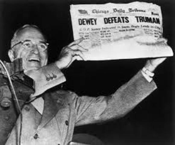 Truman is re-elected in 1948
