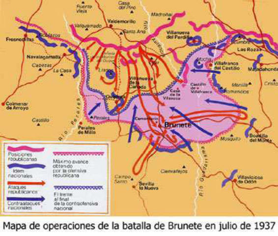 LOS NACIONALES OCUPAN DEFINITIVAMENTE BRUNETE. LA BATALLA HA TERMINADO