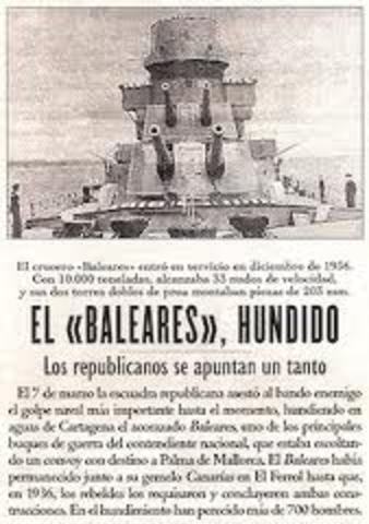 Hundimiento del "Baleares"