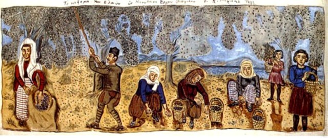 ΘΕΟΦΙΛΟΣ ΧΑΤΖΗΜΙΧΑΛΗΣ "Το μάζεμα της ελιάς", 1907.