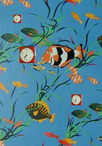 Early contemplation of fish and clock