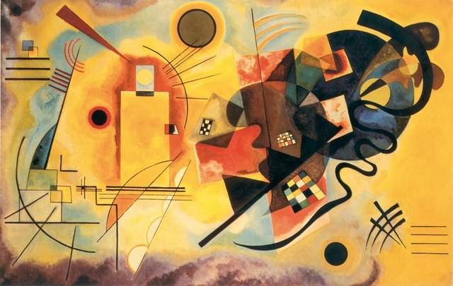 Καντίνσκι, κίτρινο, κόκκινο, μπλε, 1925