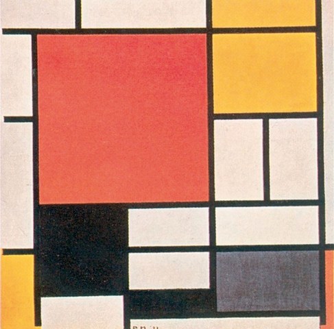 Μόντριαν, Σύνθεση με κόκκινο, κίτρινο, μπλε και μαύρο,1921