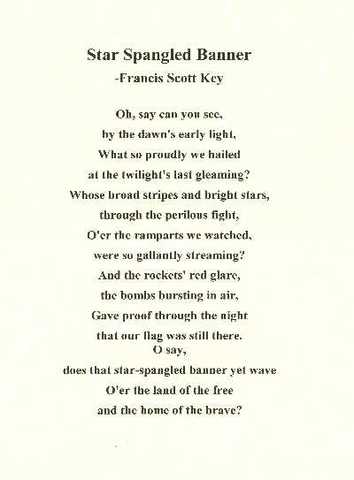 Writing of the Stara Spangled Banner