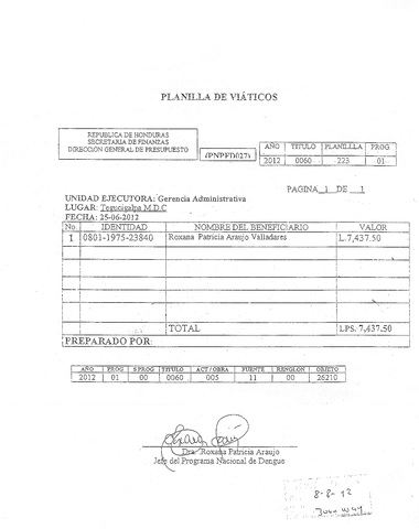 Evidencia de erogación de fondos