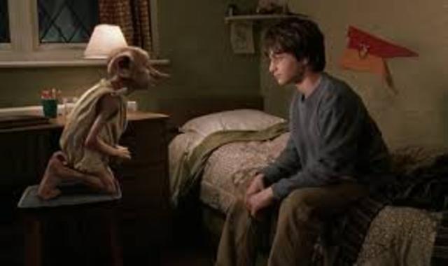 Dobby appears in Harry Potter's bedroom
