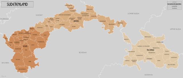 Hitler demans concessions for the 3 million German speakers living in the Sudetenland in Czechoslovakis.