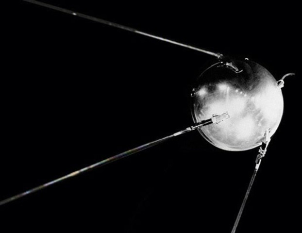 Sputnik1, the first man-made object  to orbit Earth, is launched by the USSR