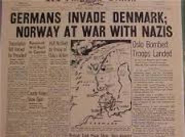 Germany invades Denmark and Norway