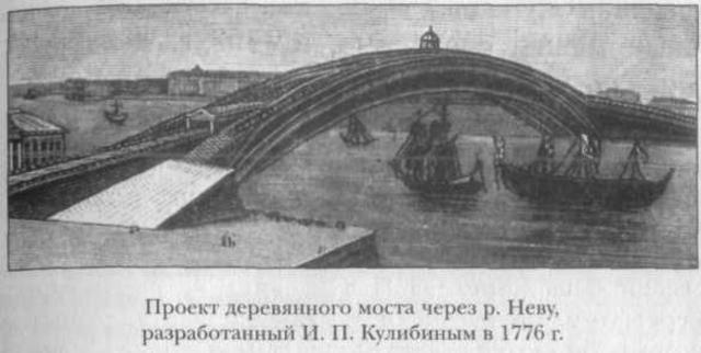 Проект Кулибина одноарочного моста через Неву