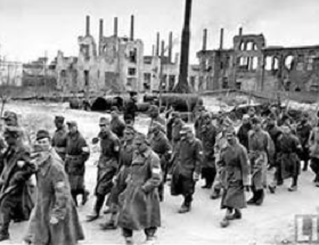 Germans surrender at Stalingrad
