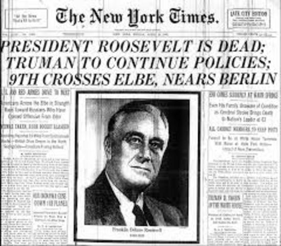 President Roosevelt Dies