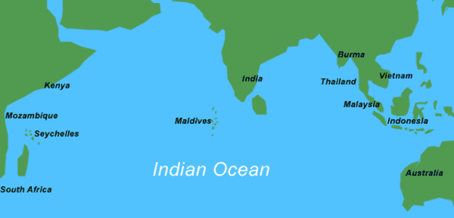 Some of Cousteau routes are Indian Ocean