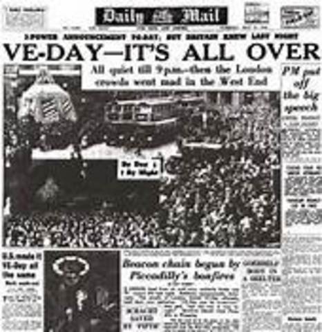 V-E Day, war ends in Europe