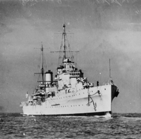 HMAS Sydney sinks the Italian cruiser Bartolomeo Colleoni off Crete