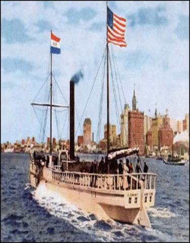 Первый пароход в США