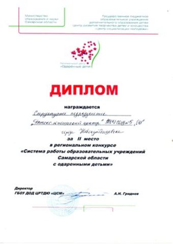 Региональный конкурс "Система работы с одаренными детьми"