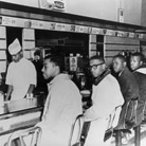 Four African-American college students held a sit