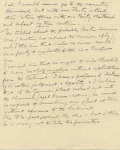 Lewis makes his first journal entry.