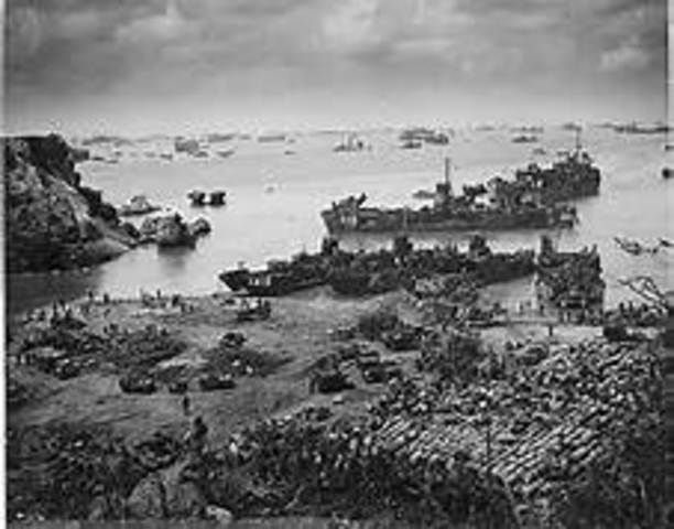 U.S. troops land on Okinawa, the Battle of Okinawa takes place.