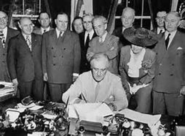 The Servicemen’s Readjustment Act became a law, this is best known as the G.I. Bill.