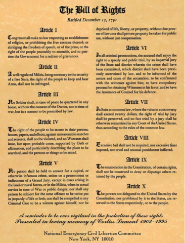 Bill of Rights added