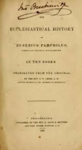 Eusebias completes Ecclesiastical History