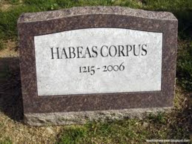 The law habeas corpus comes into effect