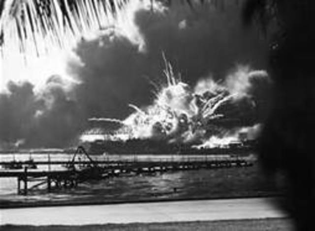Pearl Harbor in Hawaii is attacked by Japanese naval and air forces.U.S. declares war on Japan, and Germany and Italy declare war on the U.S.