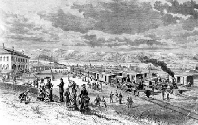 **First railroad reaches Denver
